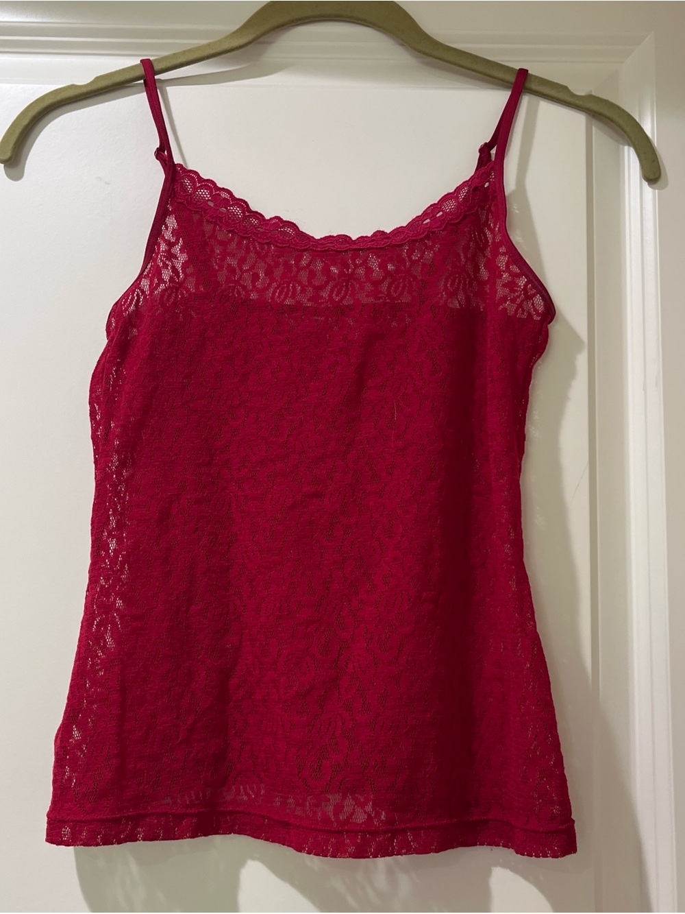 Red Lace Camisole Tank Top